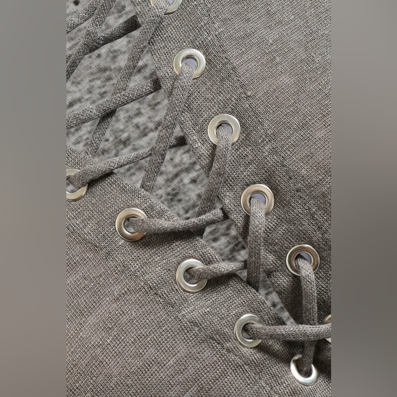 Like New🖤 IRO Sz S Tissa Lace Up Slub Linen Stone Grey Relaxed Sleeveless Top - Picture 4 of 12